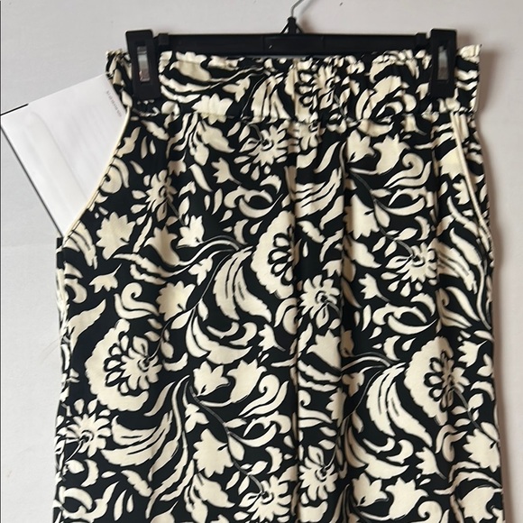 Philosophy Women's Wide Legs Black Ivory Floral  Print Pants Elastic Waist Sz XS - Picture 4 of 9
